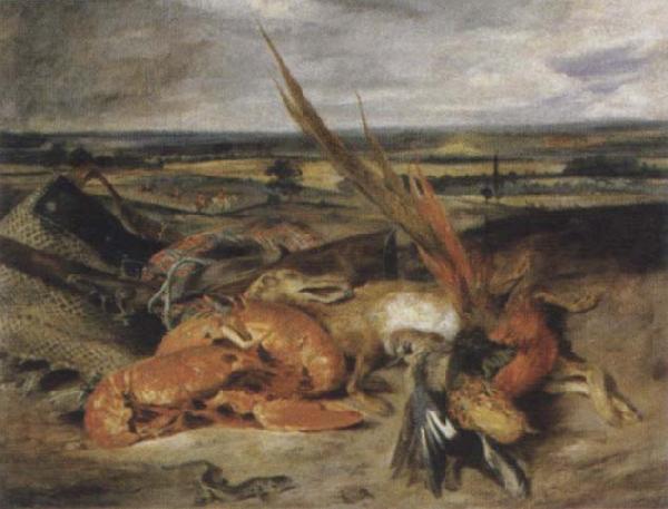 Eugene Delacroix Style life with lobster Germany oil painting art